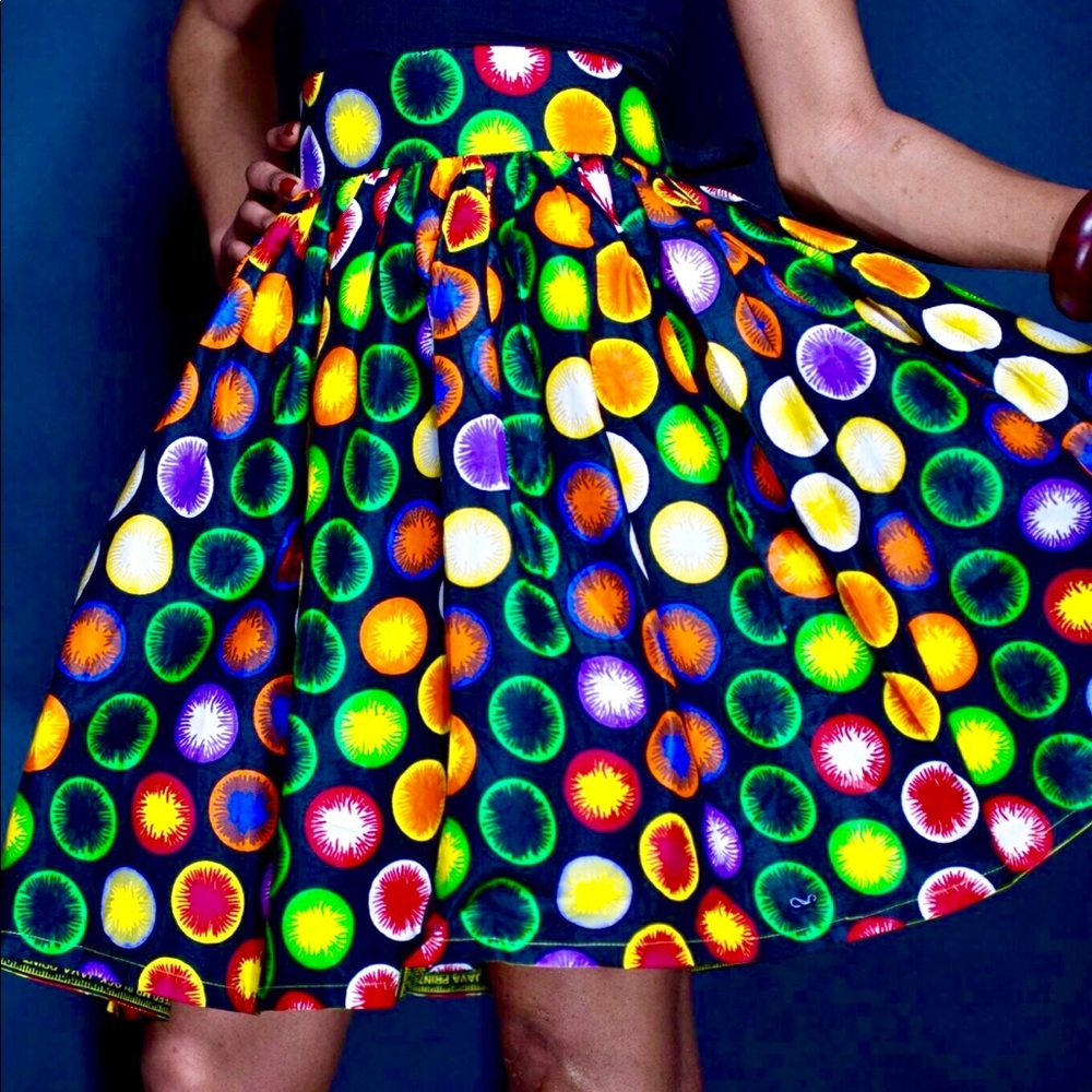 Beautiful multicolored mini African skirt